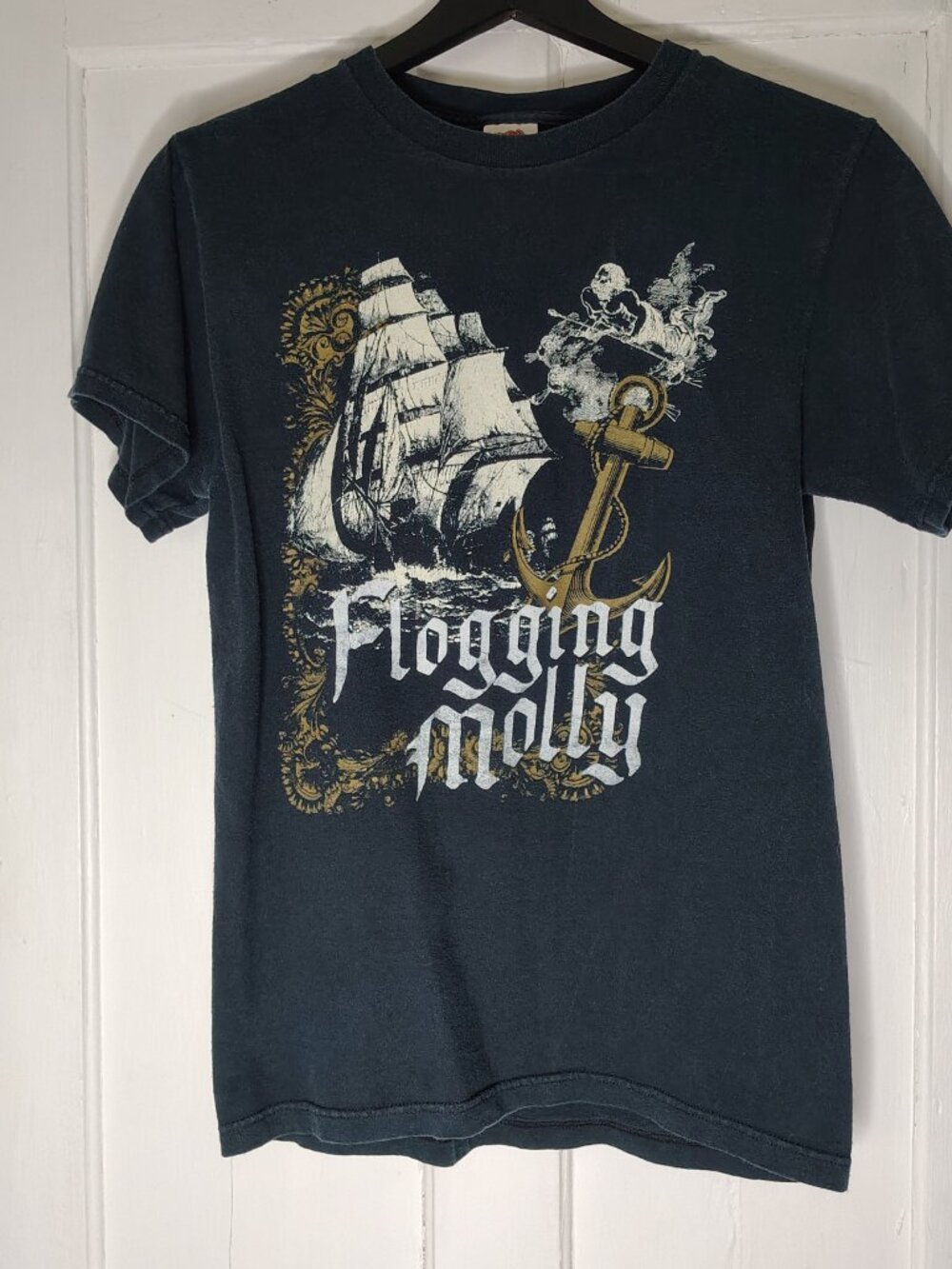 Flogging Molly Band Ship and Anchor Short Sleeve Crew Neck T-Shirt Mens Small
